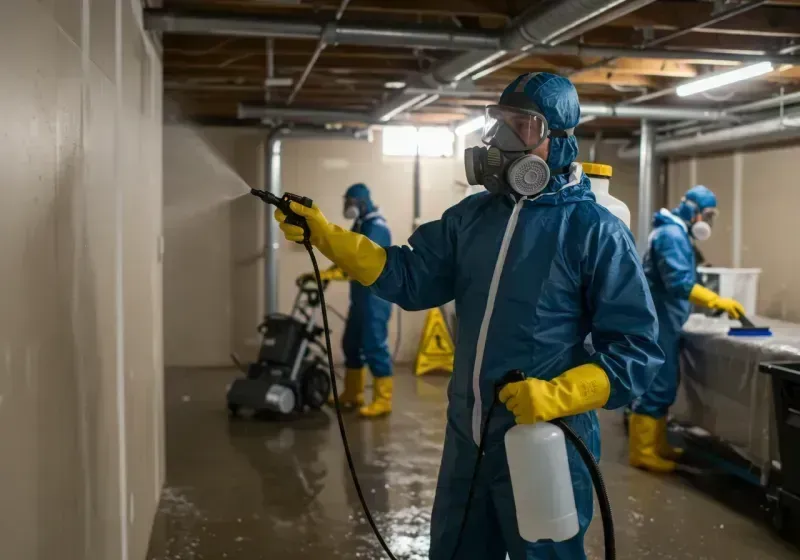 Basement Sanitization and Antimicrobial Treatment process in West Unity, OH